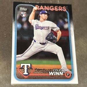Topps Rangers Pitcher Card with Blue and Red Accents